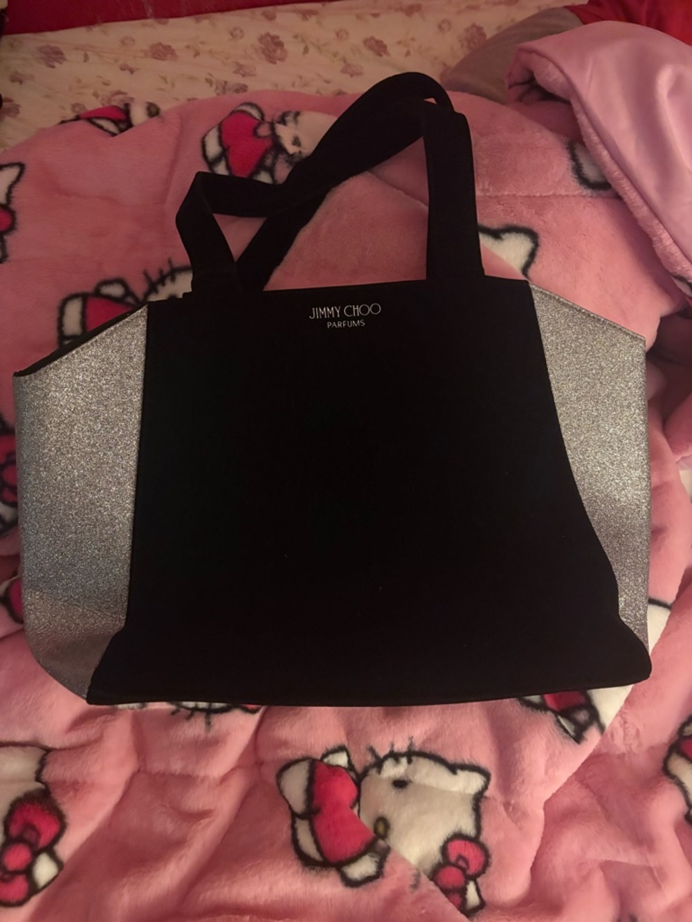 Jimmy Choo Black Tote with Silver Side Panels